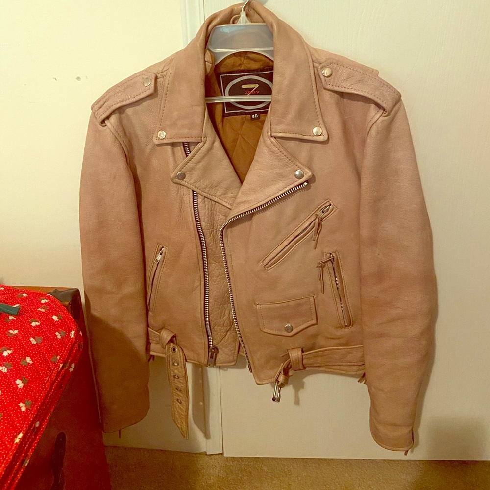 Leather Motorcycle Biker jacket, good condition.